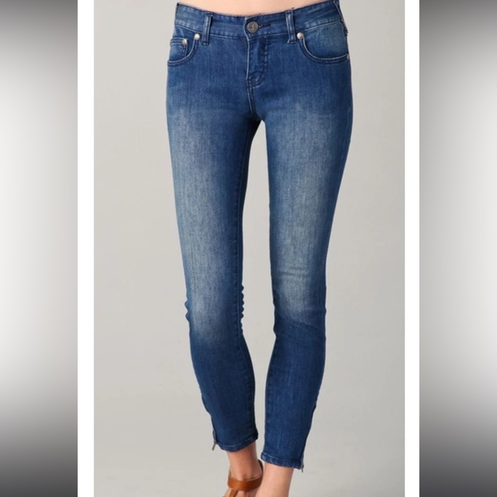 Vintage Free People Zippered Ankle Jeans